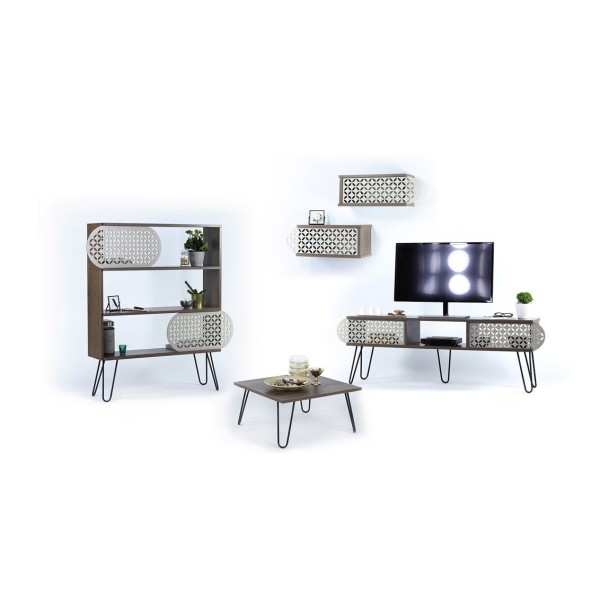 Set Illia orah (TV komoda, polica, klub sto, set zidnih polica)